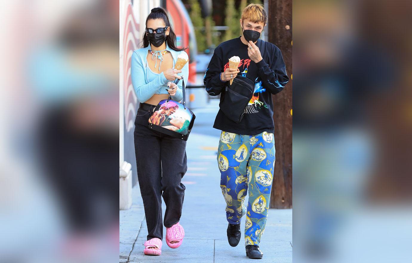 stylish couple dua lipa anwar hadid enjoy ice cream get the look