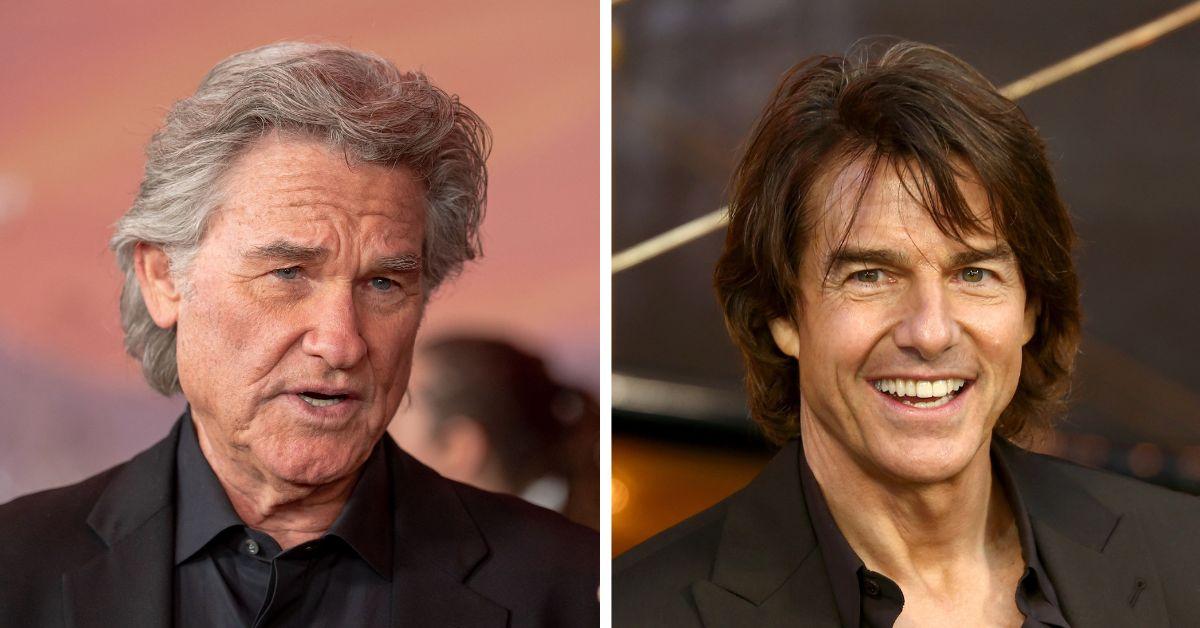split photo of Kurt Russell & Tom Cruise