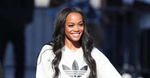 New Bachelorette Rachel Lindsay arrives to Jimmy Kimmel Live