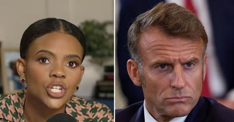 Composite photo of Candace Owens and Emmanuel Macron
