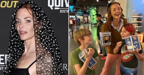 Photo of Jaime King and a picture of her with her two sons