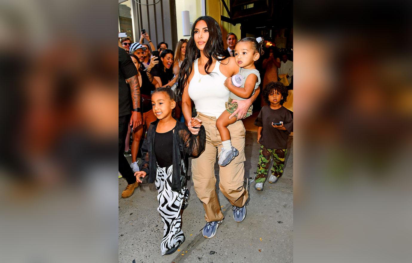 Kim Kardashian and Kanye West take their kids for lunch at the Cipriani