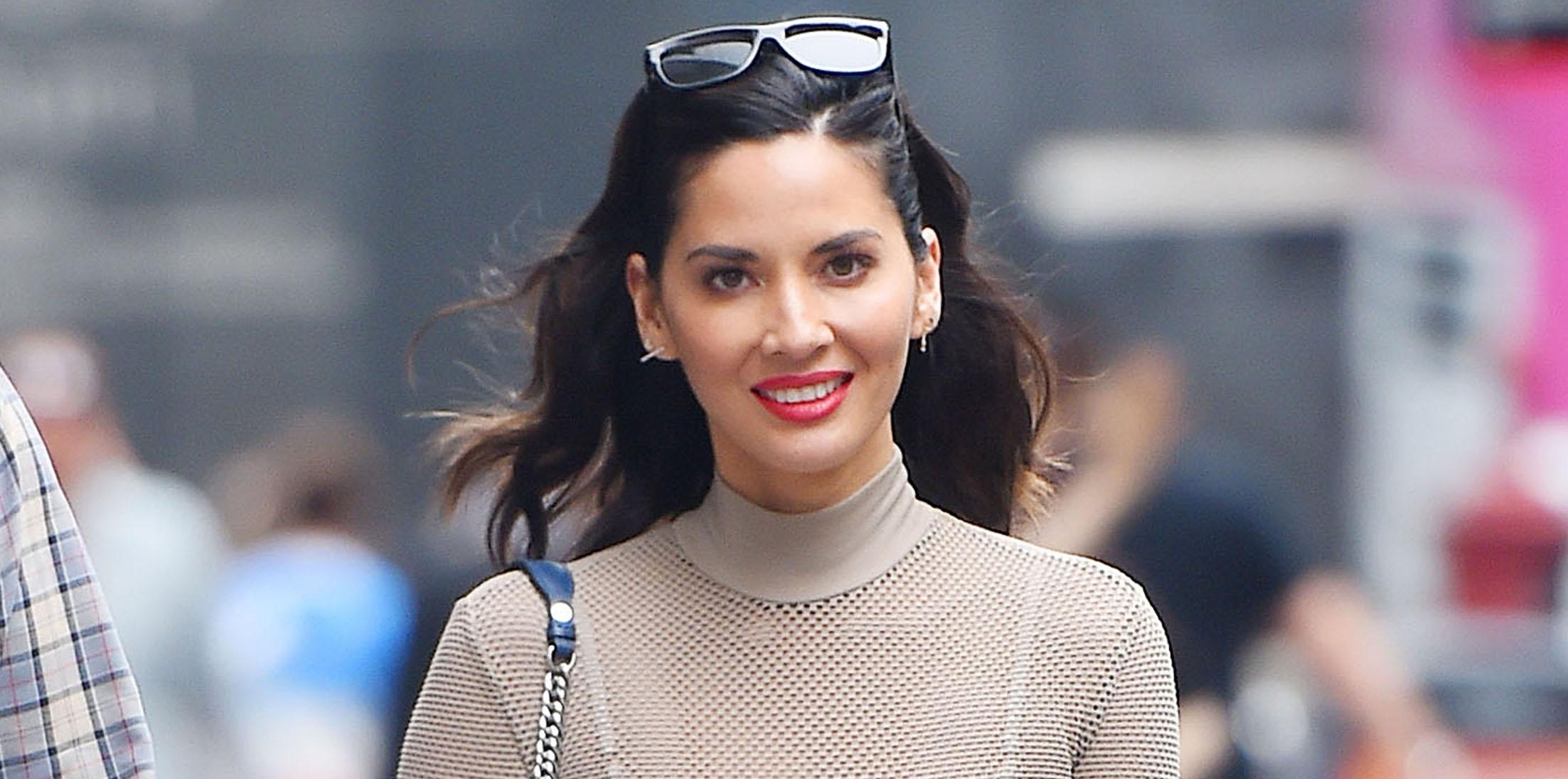 Olivia Munn rocks a see through shirt to dinner at Nobu