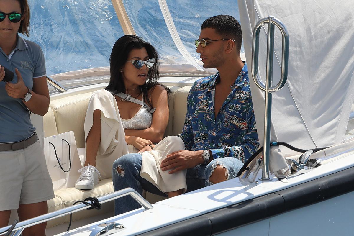 Kourtney Kardashian and Younes Bendjima leaving the Eden Roc Hotel