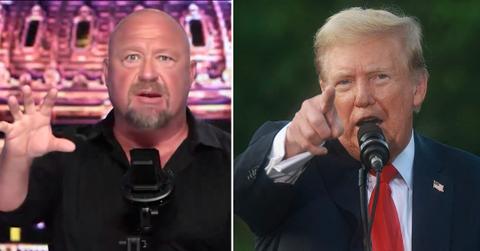 split of Alex Jones and Donald Trump.