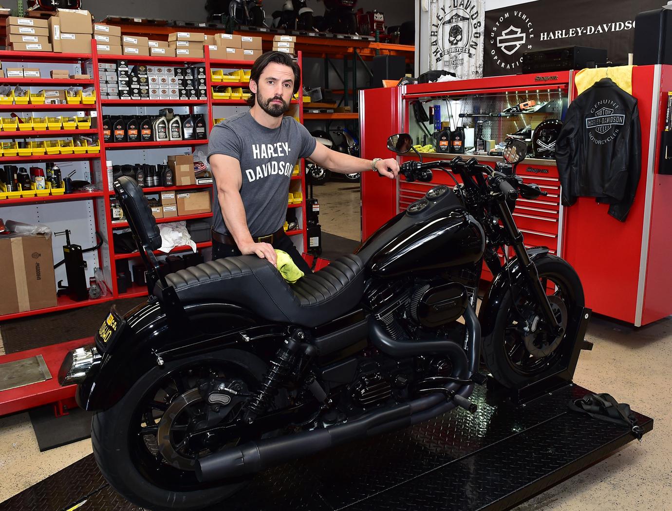 Milo Ventimiglia with his Customized Harley-Davidson