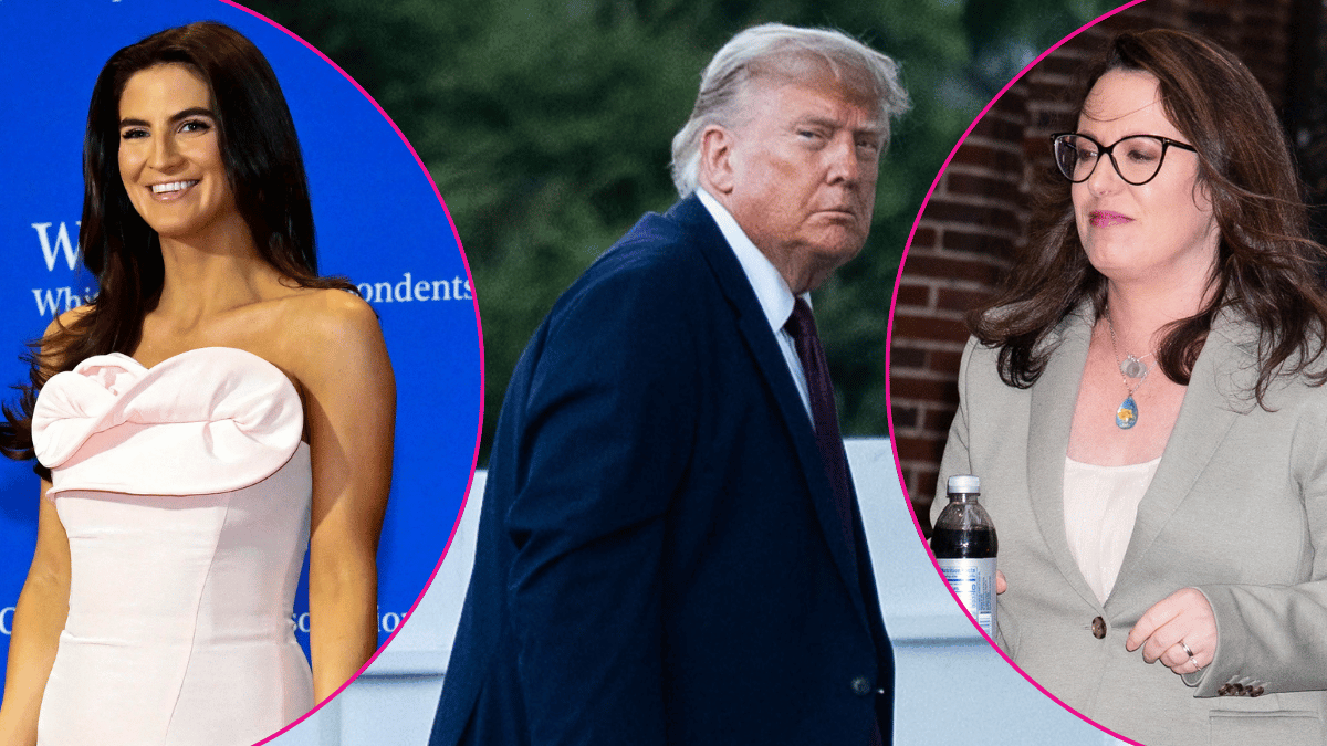 Composite photo of Kaitlan Collins, Donald Trump, Maggie Haberman