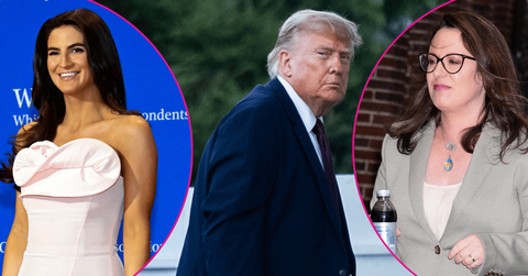 Composite photo of Kaitlan Collins, Donald Trump, Maggie Haberman