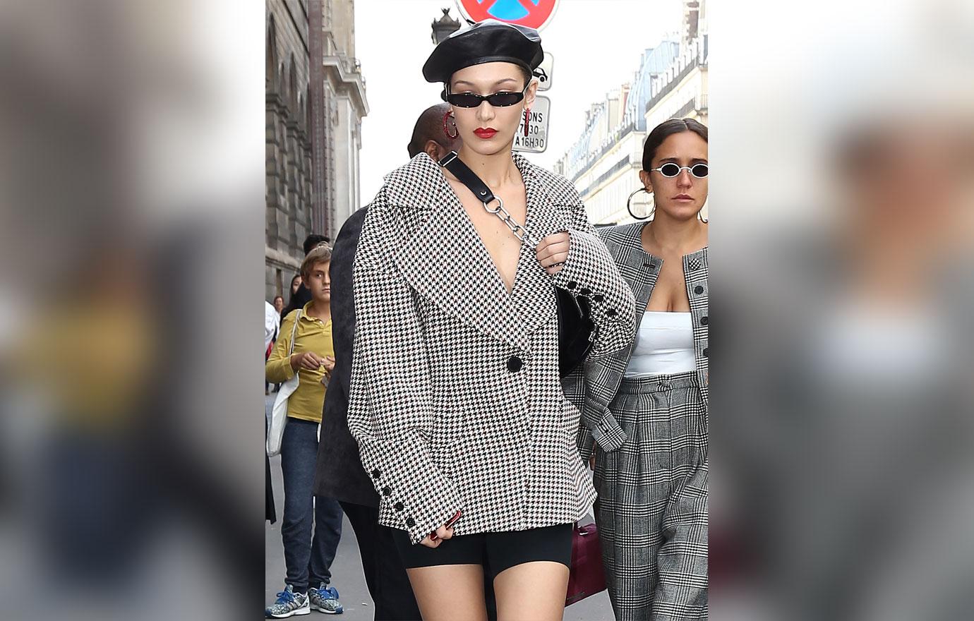 Bella hadid braless paris fashion week 6