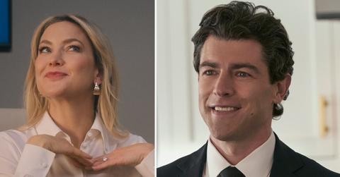 Split photo of Kate Hudson and Max Greenfield.
