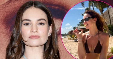 split image of Lily James and Lily James