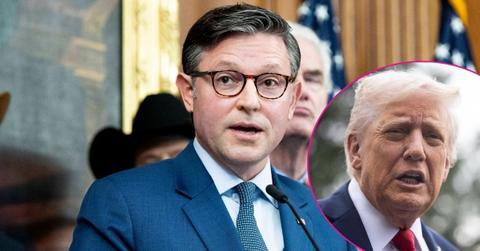 photo of Mike Johnson and Donald Trump