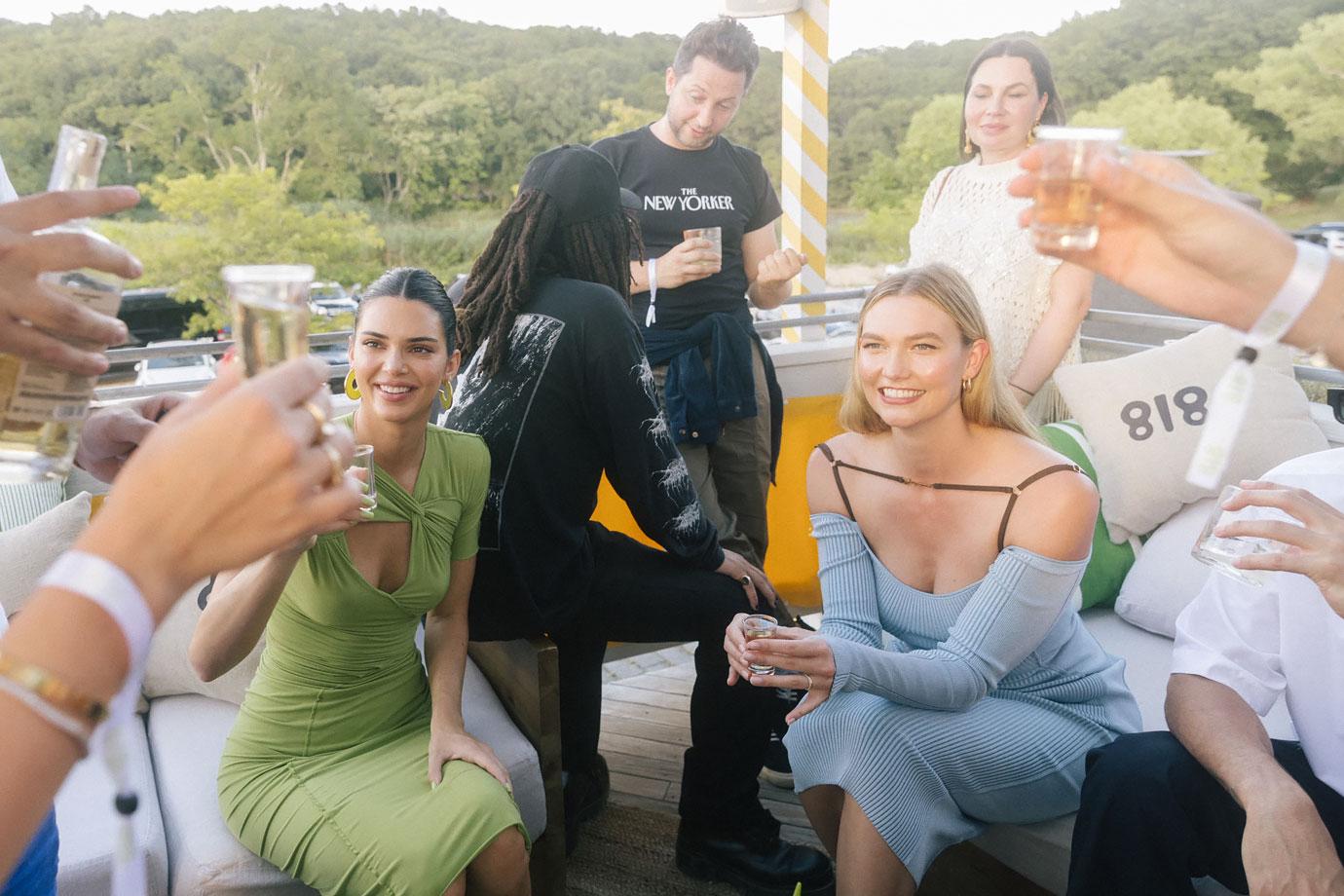 kendall jenner green dress  tequila hamptons