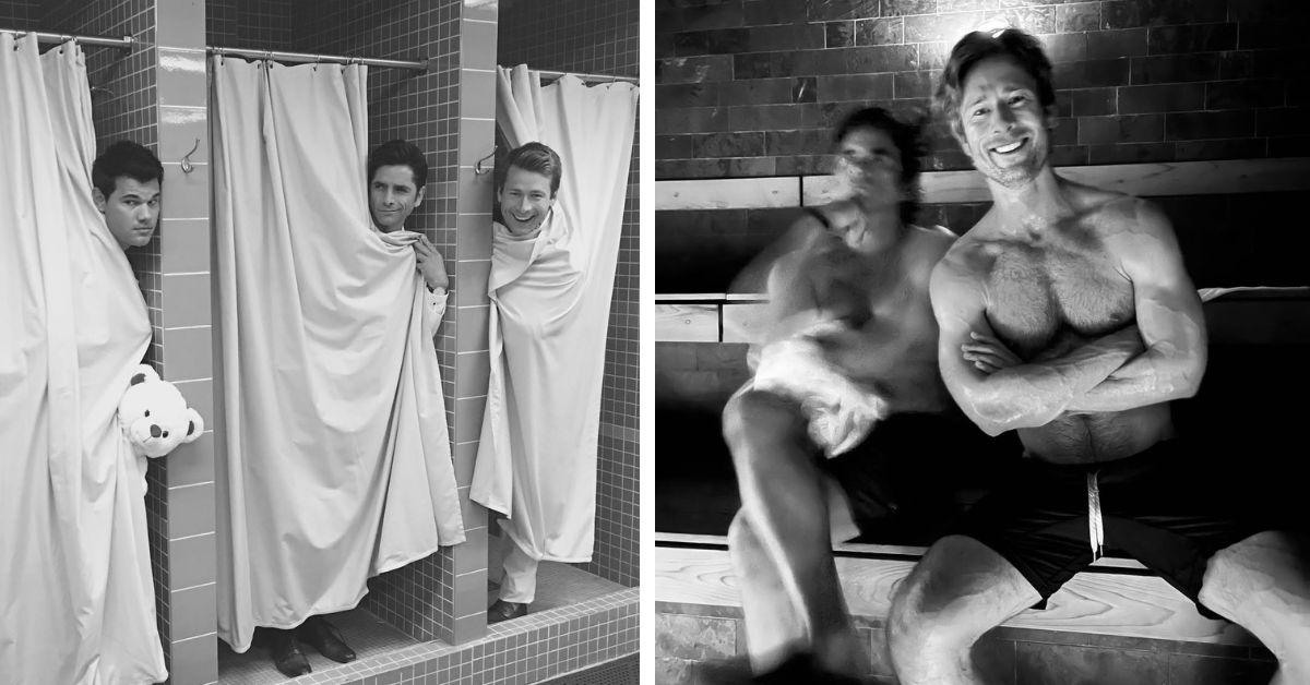 image of John Stamos wished Glen Powell a happy 37th birthday by sharing hilarious nude throwback photos.