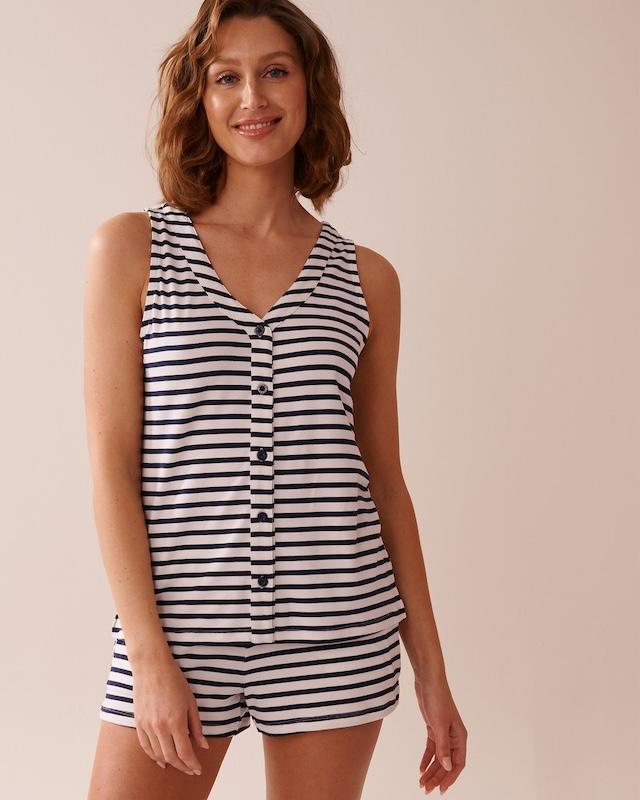 thumbnailnautical stripe super soft button down cami
