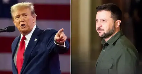 Composite photo of Donald Trump and Volodymyr Zelenskyy.