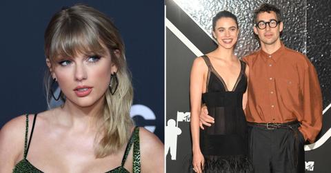 Split of Taylor Swift; Margaret Qualley and Jack Antonoff.