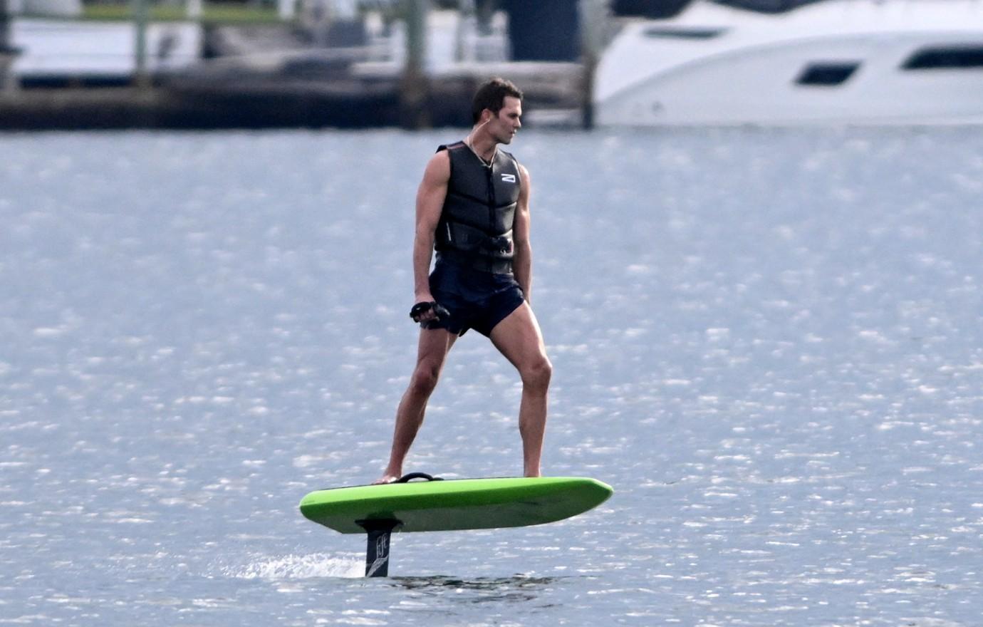 tom brady jet boarding outside  million mansion