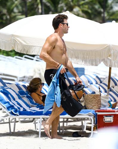 New Love!? Shirtless Scott Eastwood Looks Happy During Miami Beach Date