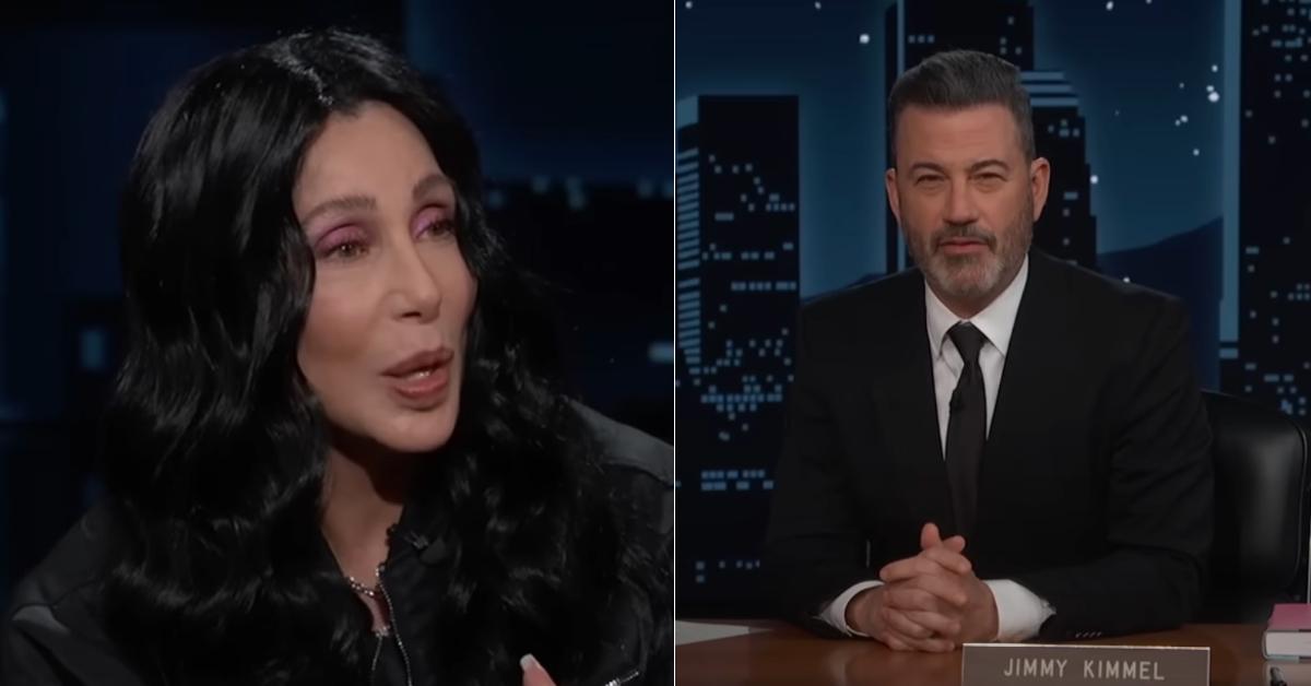 Photo of Cher; picture of Jimmy Kimmel.