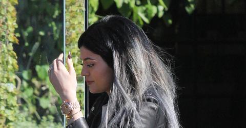 Kylie Jenner showing off her new extensions while leaving Andy LeCompte Salon **NO DAILY MAIL SALES**