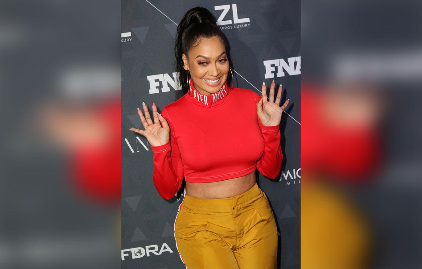 La la anthony in red crop top