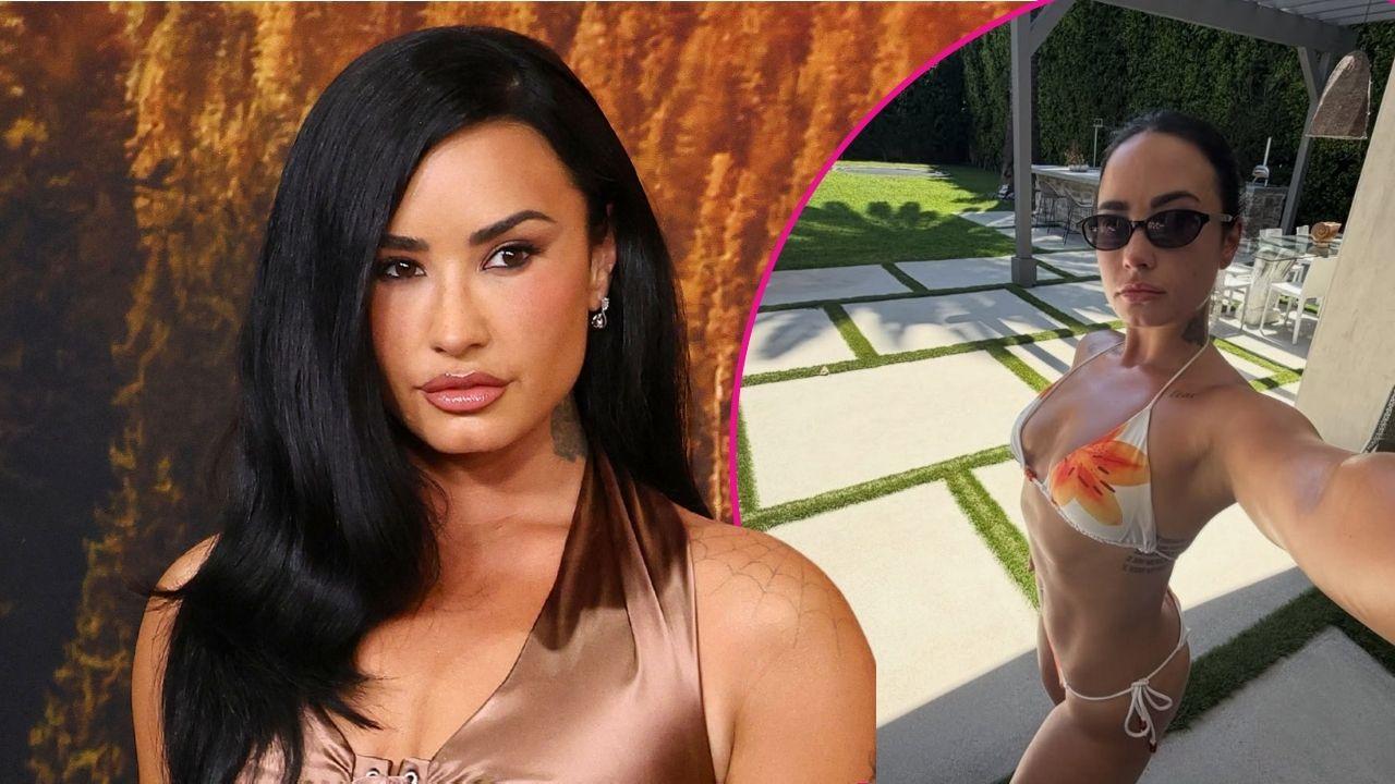 demi lovato stuns tiny bikini toned physique