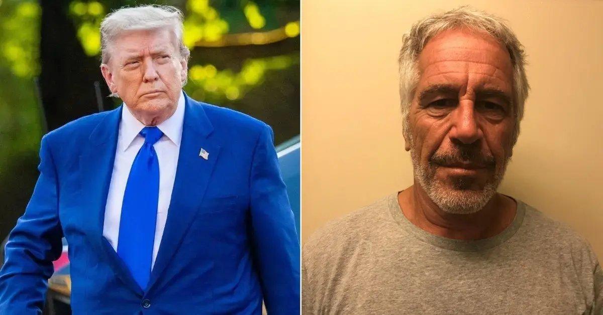 Photo of the president insisted the card was a 'hoax,' claiming he never sent it to former friend Epstein.
