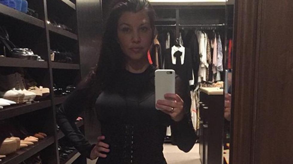 Kourtney kardashian waist trainer post baby body