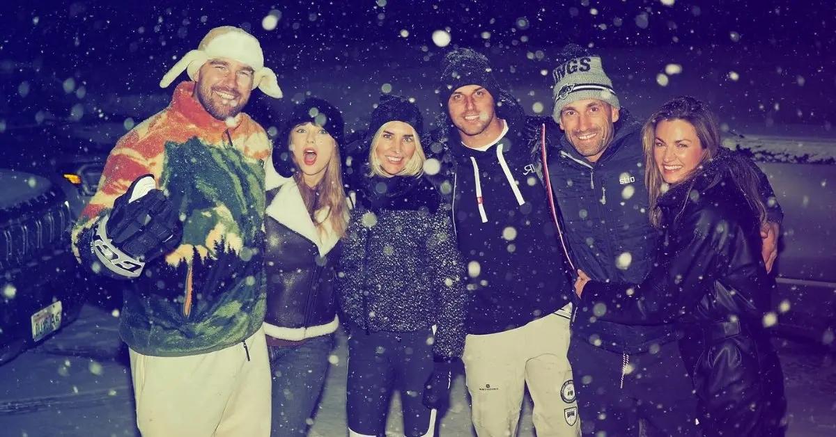 Photo of Taylor Swift, Travis Kelce, Charissa Thompson and Erin Andrews