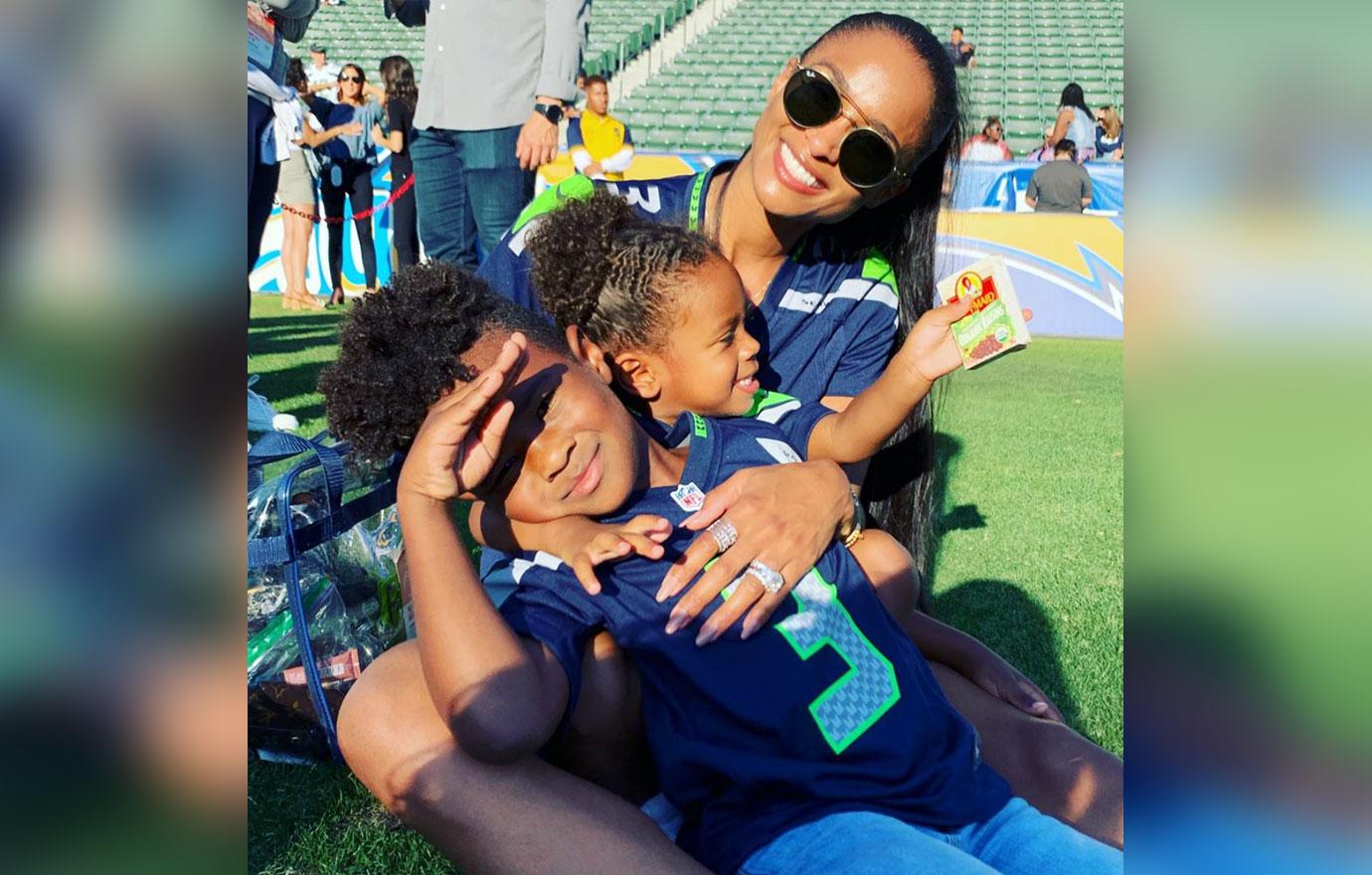 Ciara And Her Children On Football Field Son Future Carving Pumpkins