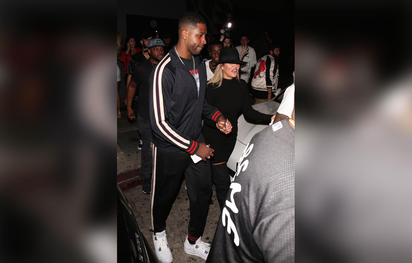 Khloe Kardashian and Tristan Thompson exit hollywood night club after a night out