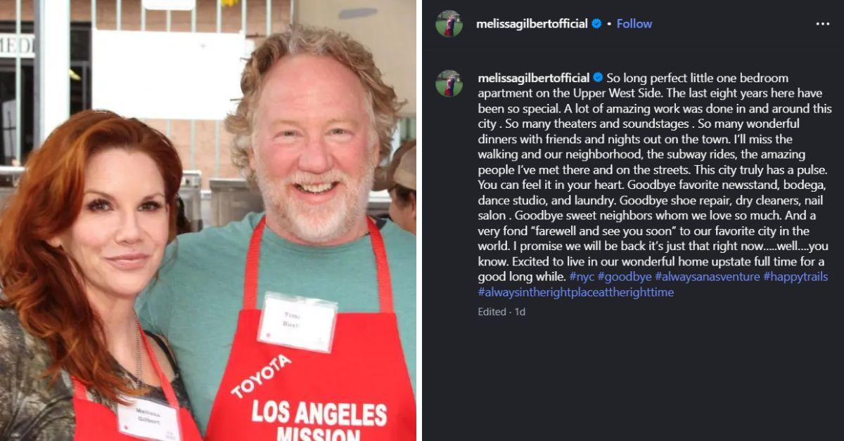 image of Melissa Gilbert has officially left her longtime New York City apartment after spending eight years in the Upper West Side residence.