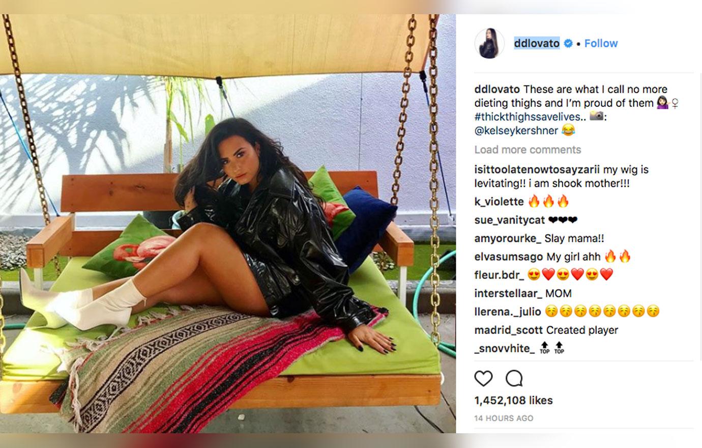 Demi Lovato Flaunts Her ‘No More Dieting Thighs’ On Instagram(00)