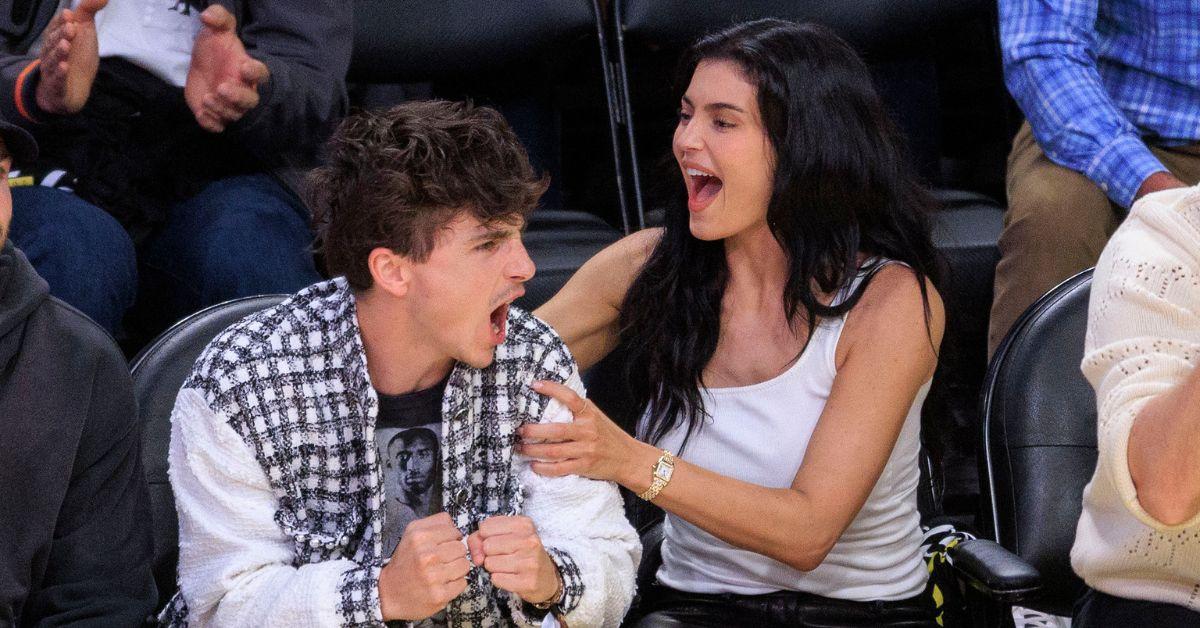 Image of Kylie Jenner and Timothée Chalamet regularly sat courtside at NBA games earlier this year.