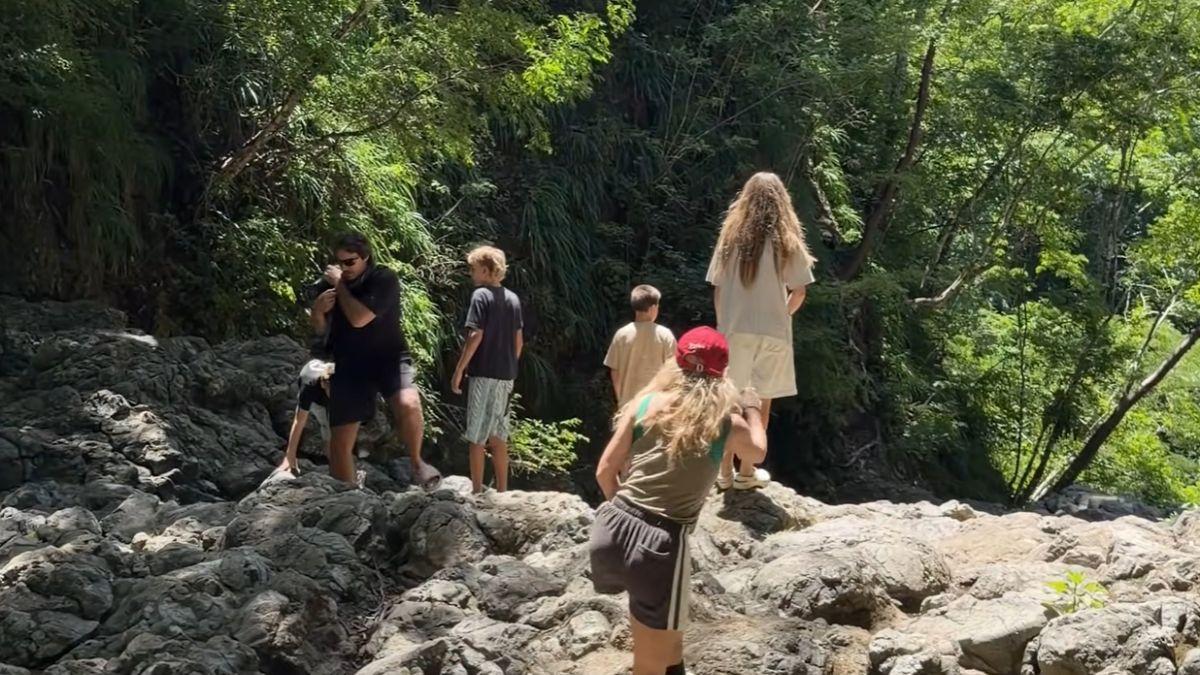 Image of Chris Hemsworth watched as his children, India, Sasha and Tristan, took on several adrenaline-filled activities during the family getaway.