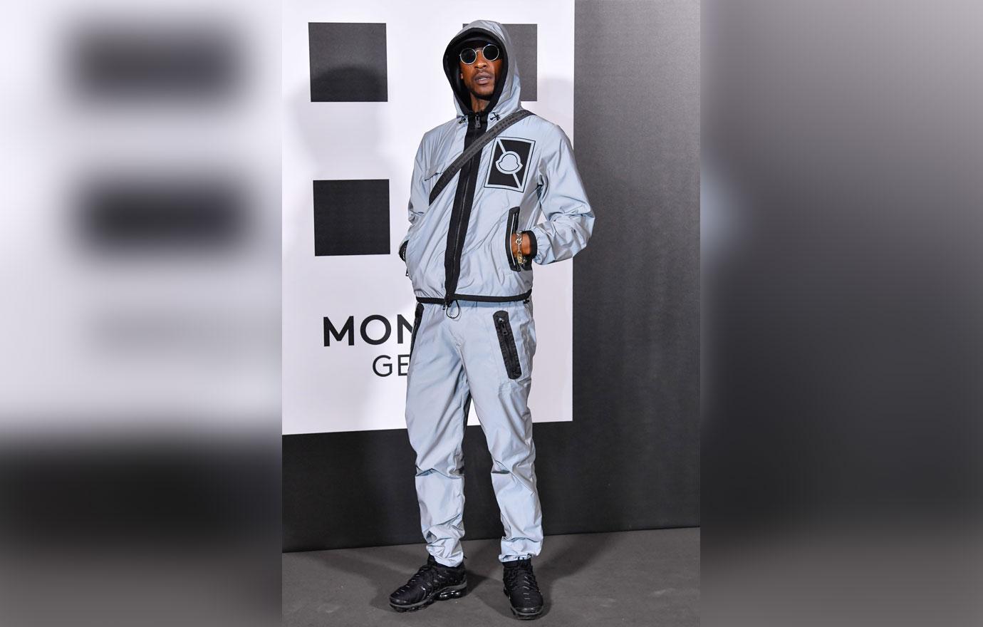 Skepta Wearing Grey Tracksuit