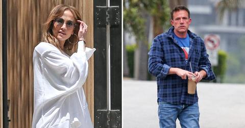 A composite photo of Jennifer Lopez and Ben Affleck.