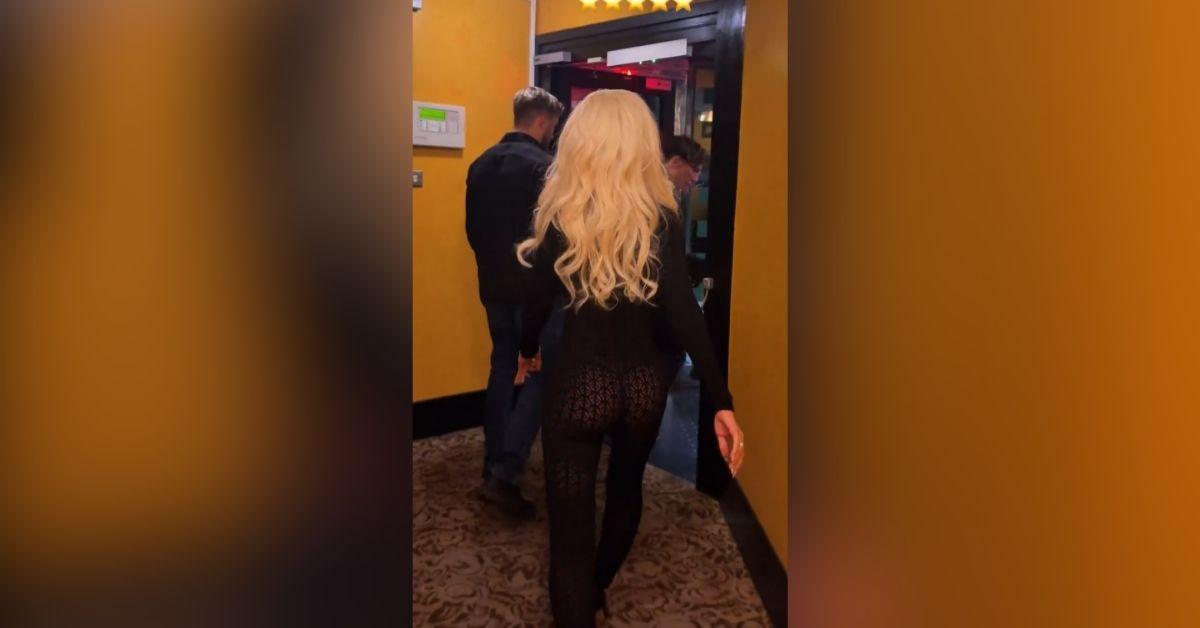 image of The singer rocked a black bodysuit as she reviewed the musical. 