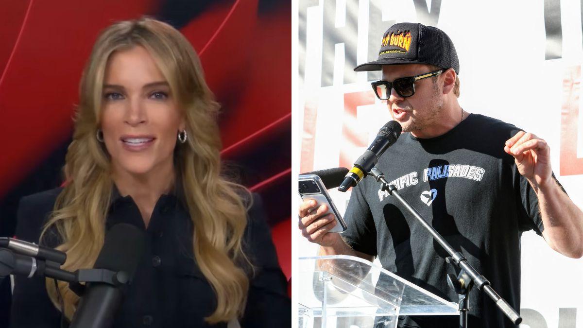 split photo of megyn kelly and spencer pratt