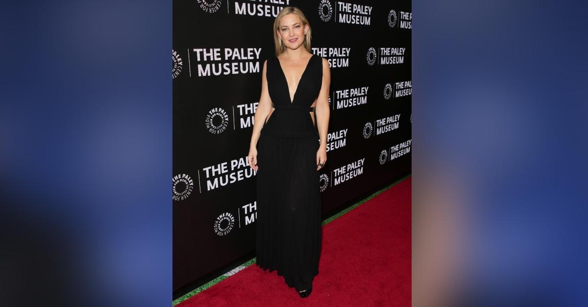 kate hudson gown plunging neckline running point event photos