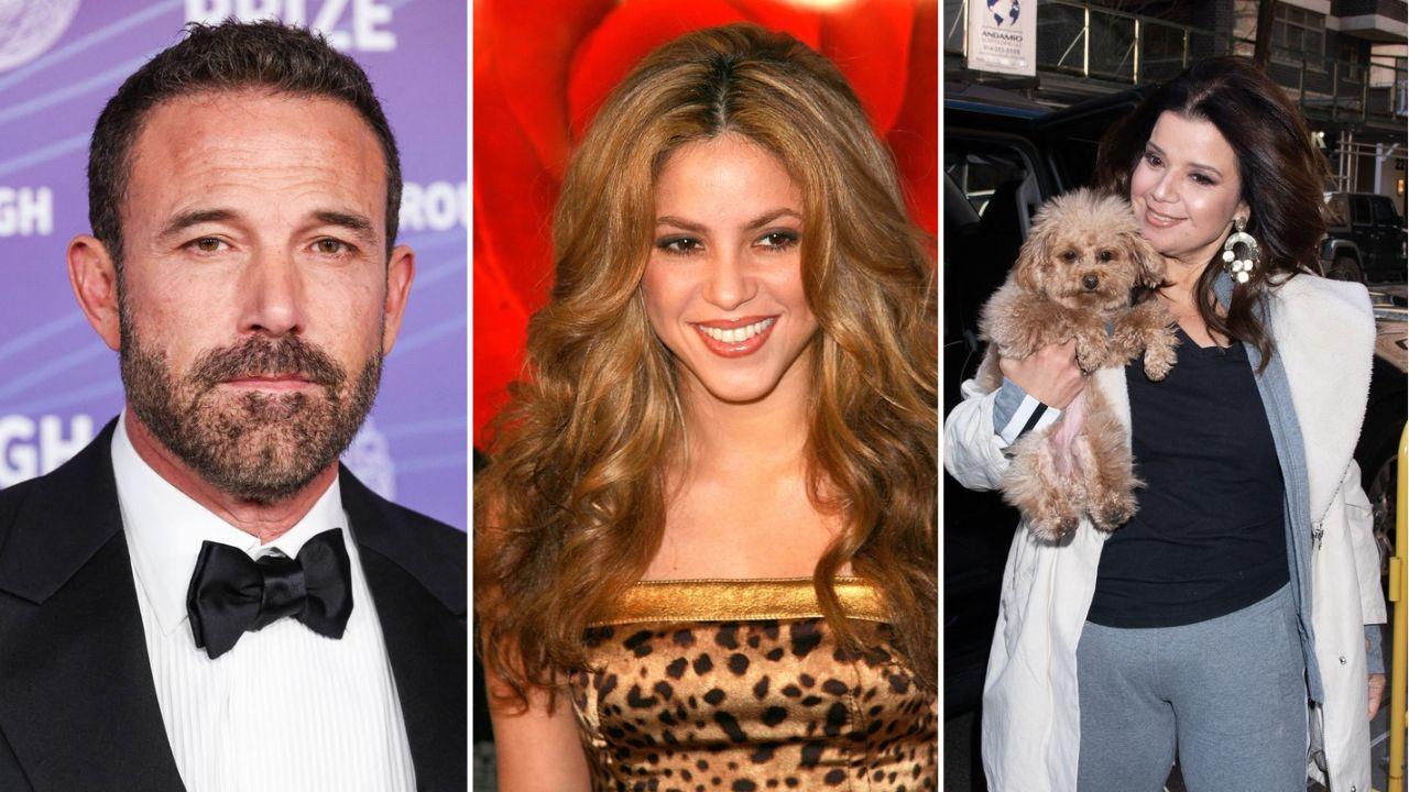 Split image of Ben Affleck, Shakira, and Ana Navarro.
