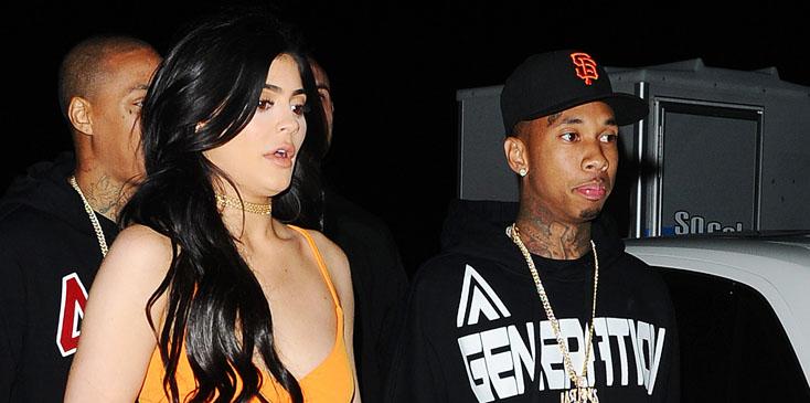 Kylie Jenner and Tyga leave a party in Los Angeles