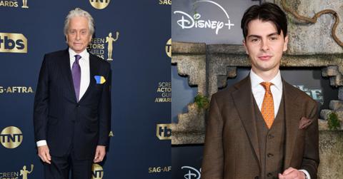 michael douglas son dylan rare outing broadway play