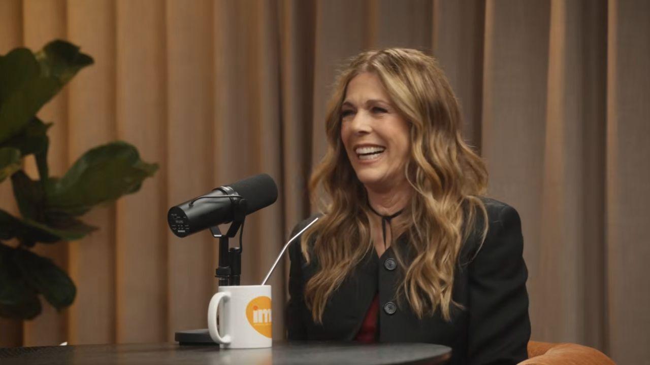 image of Rita Wilson recalled calling organizers on a walkie-talkie during the hike to ask when the long walk would finally end.
