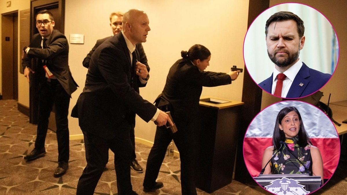 split of J.D. Vance, Usha, Secret Service. 