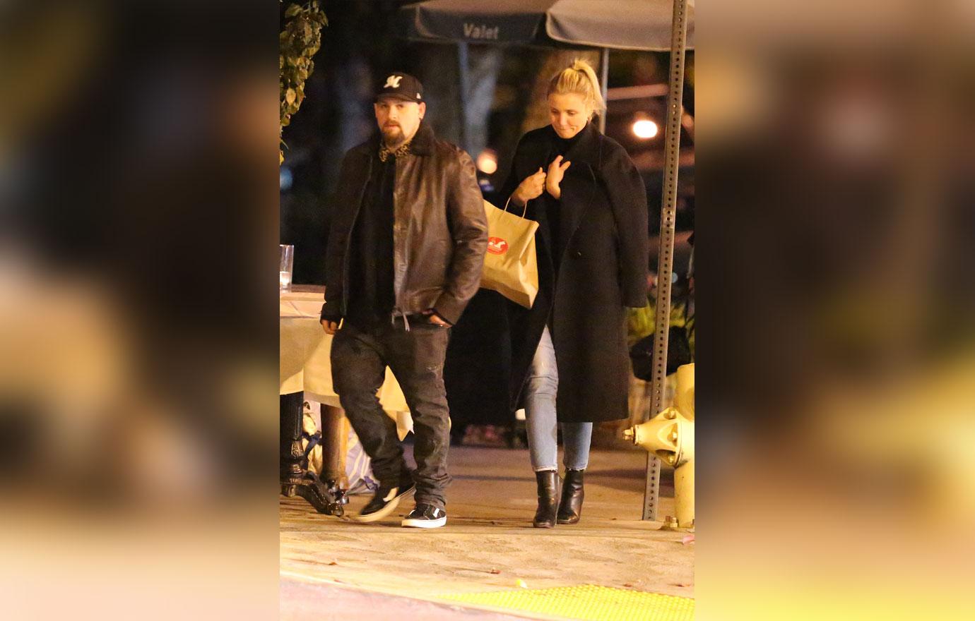 Cameron Diaz and Benji Madden are seen leaving Il Piccolino restaurant after having dinner with friends