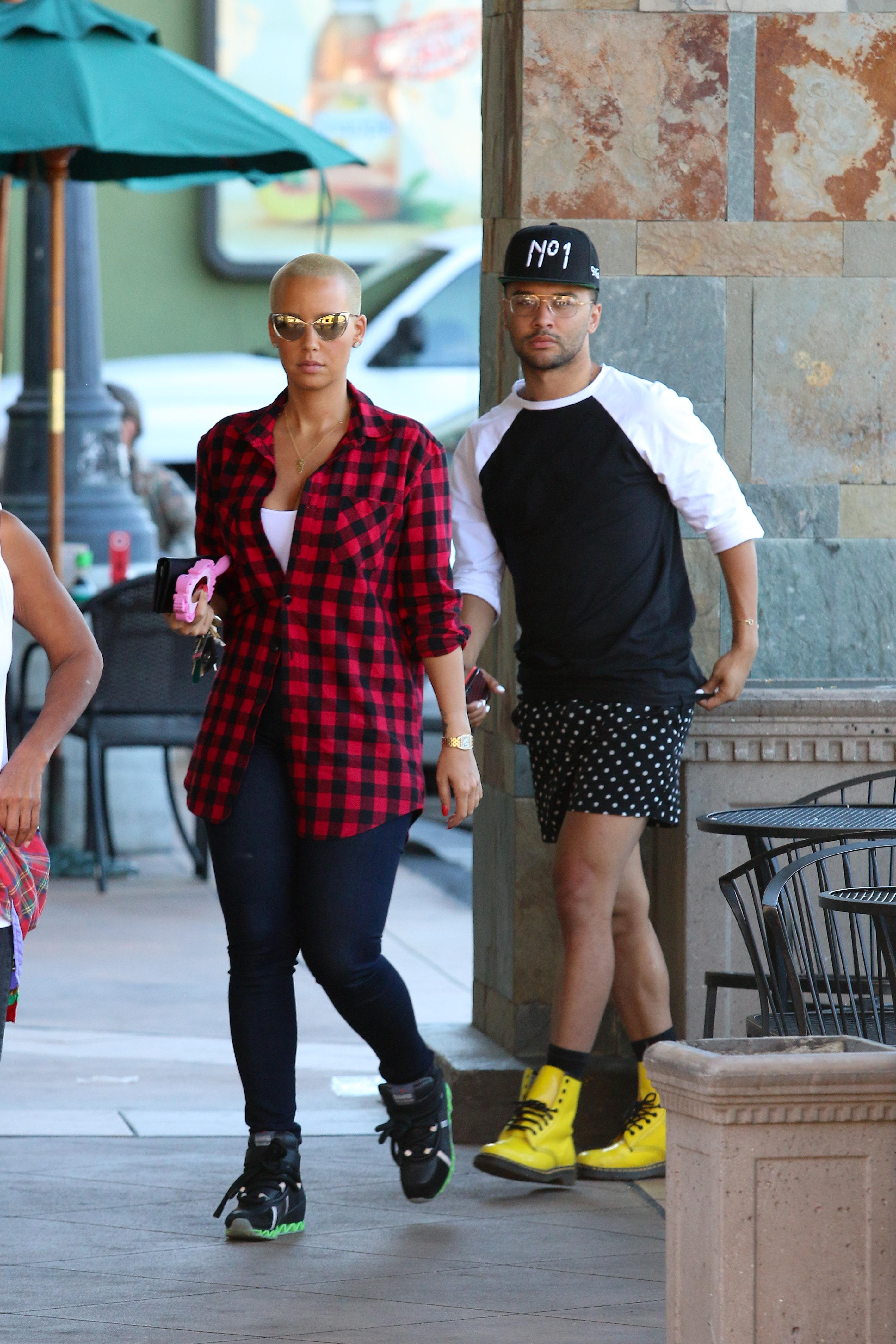 Amber Rose steps out ring less to get her nails done in Studio City, CA