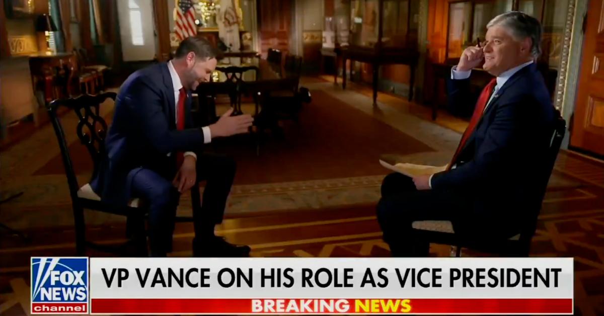 Image of J.D. Vance keeled over in laughter at the thought of Joe Biden dying.