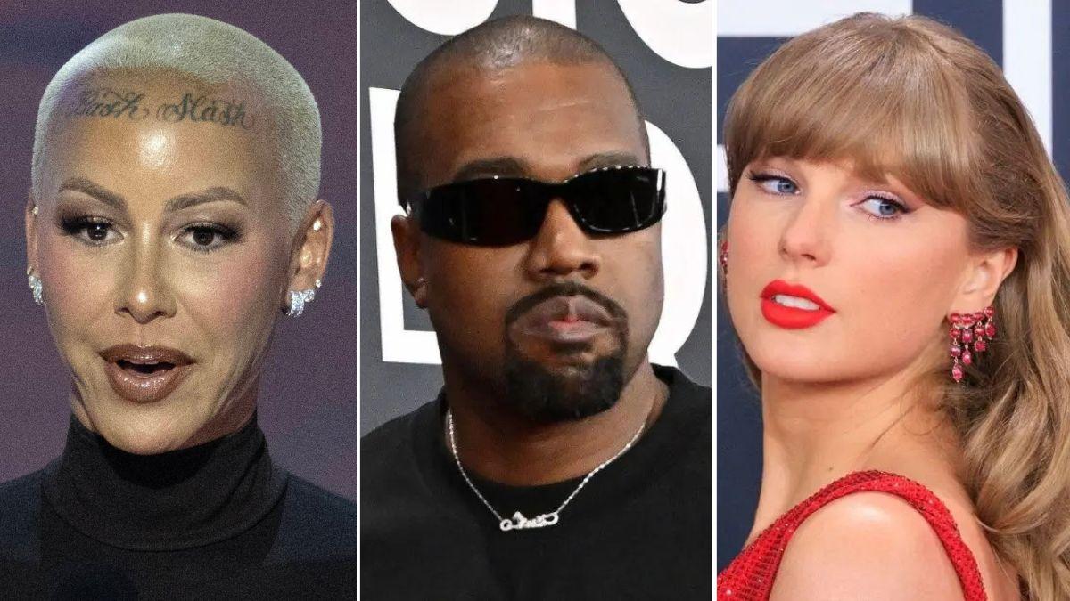 Photo of Amber Rose, Kanye West and Taylor Swift 